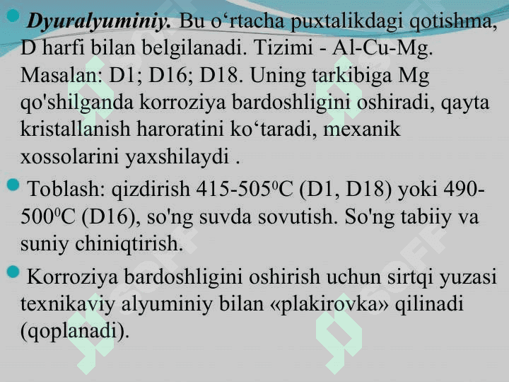 Rangli metallar va qotishmalar 8