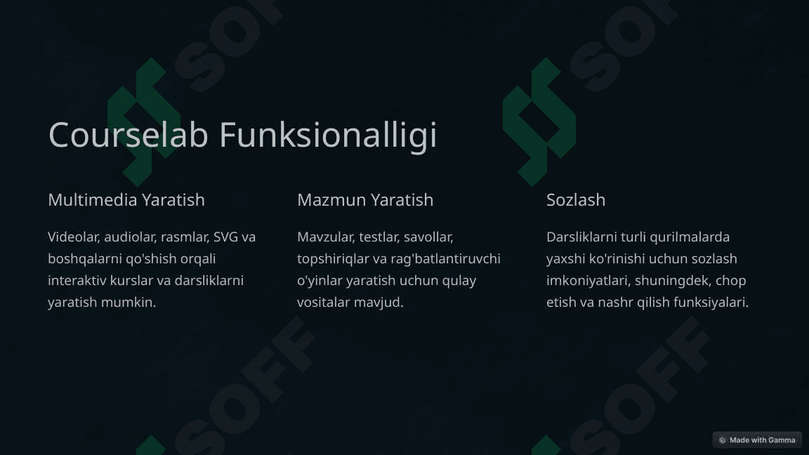 Courselab-Elektron darsliklar yaratish 3