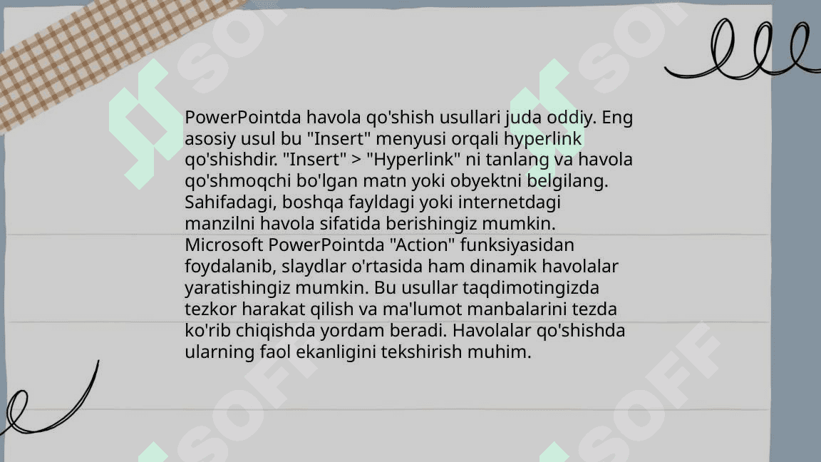 Power pointda havolalar bilan ishlash 4