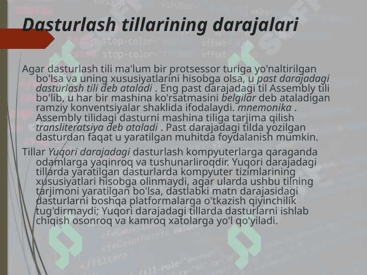 Dasturlash tillarining evolyutsiyasi 3
