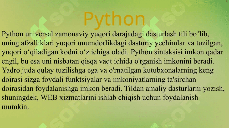 PYTHON DASTURLASH TILI 2