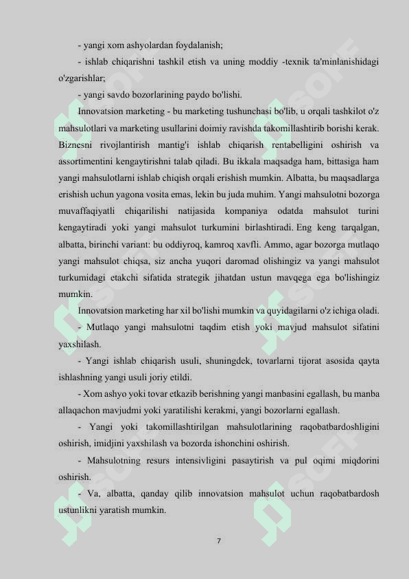 INNOVATSIYALAR  BOZORIDA MARKETNG TADQIQOTLARINI TASHKIL ETISH 7