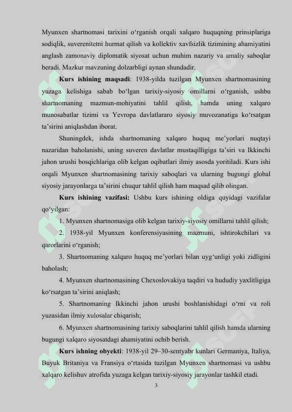 Myunxen shartnomasi kurs ishi 3