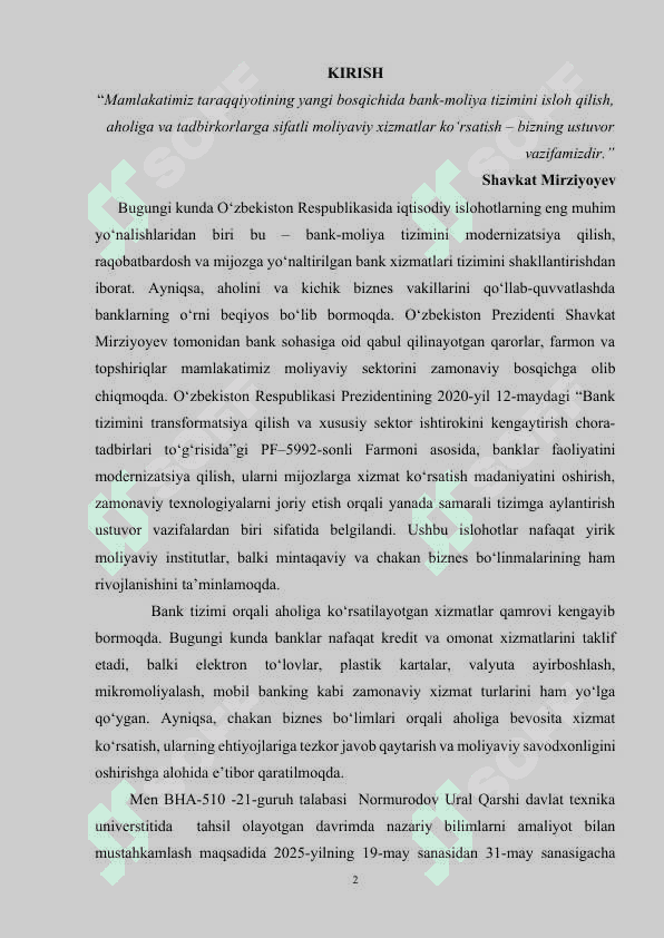 Hamkor bank amaliyot hisoboti 2
