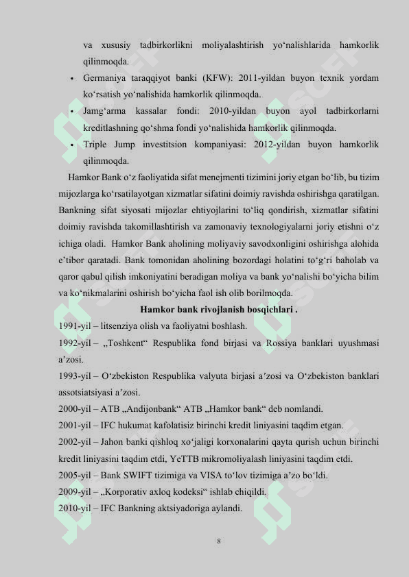 Hamkor bank amaliyot hisoboti 8
