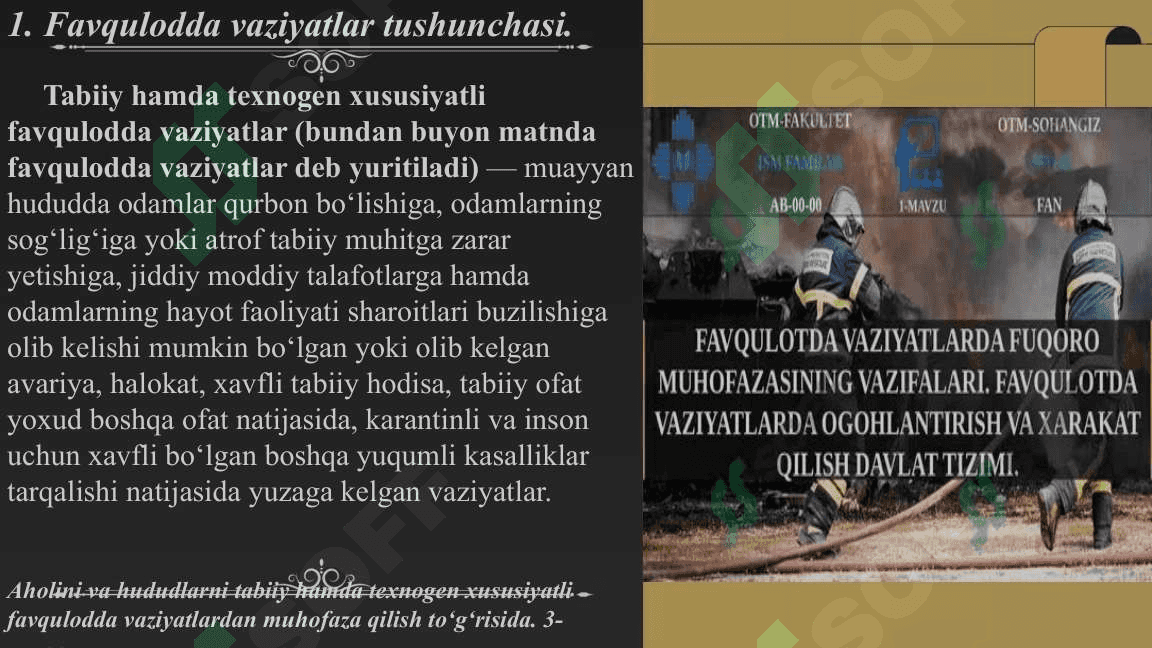 Hayot Faoliyati Xavfsizligi fani. 3