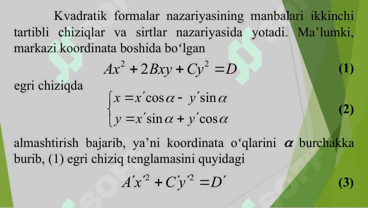 KVADRATIK FORMALAR 2