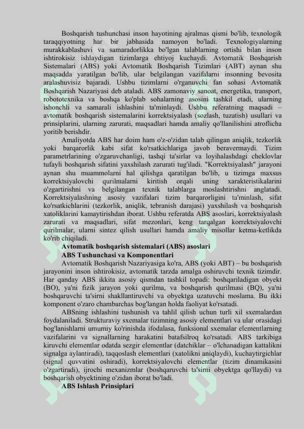 AVTOMATIK BOSHQARISH SISTEMALARINI KORREKTSIYALASH 2