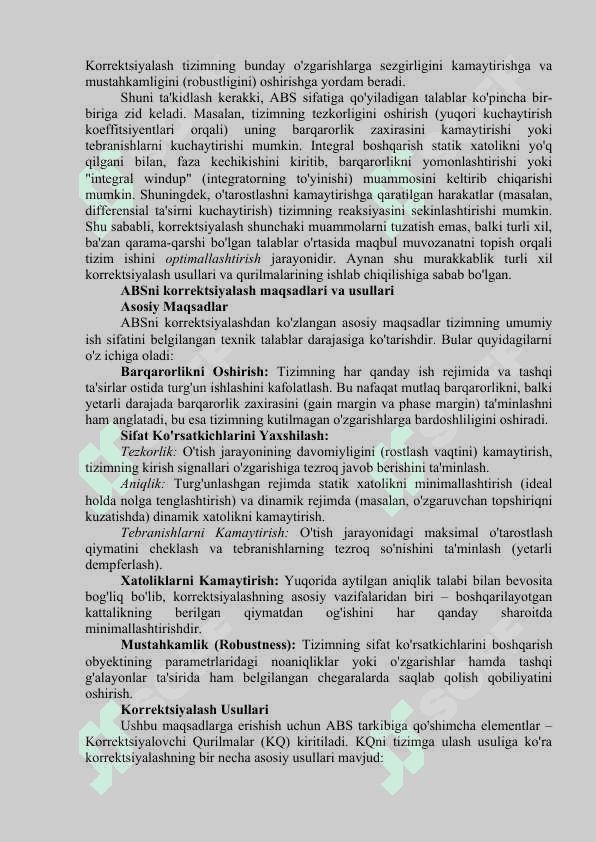 AVTOMATIK BOSHQARISH SISTEMALARINI KORREKTSIYALASH 4