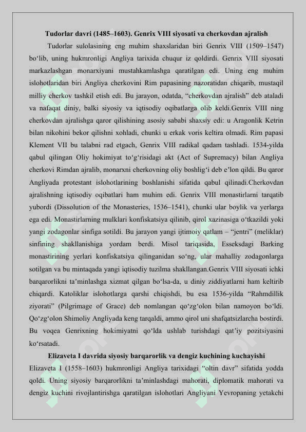 XVI-XVII asrlarda Angliya referat 25 3