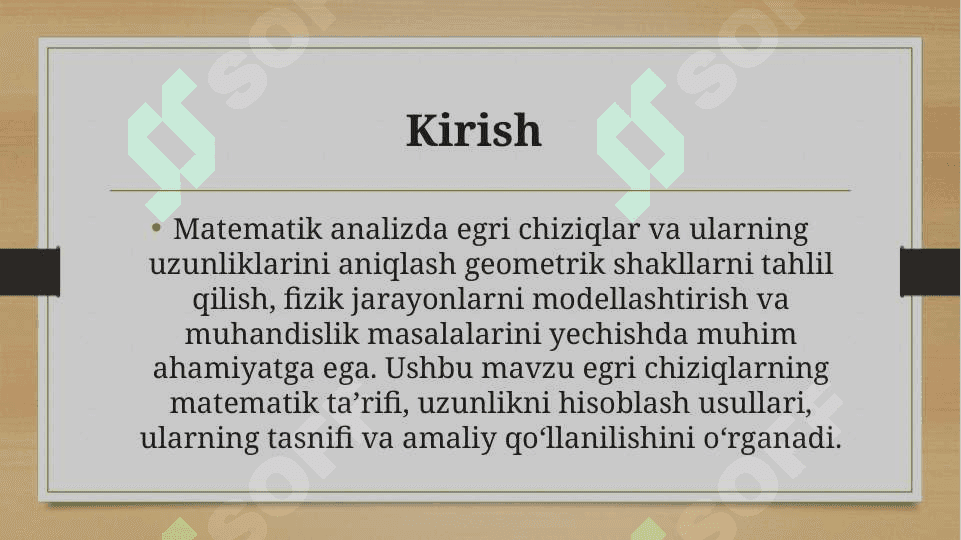 Egri chiziqlar va ularning uzunliklari 3