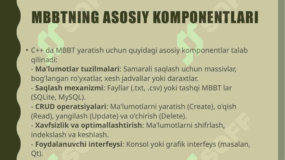 C++ da ma’lumotlar bazasini boshqarish tizimini joriy qilish 3