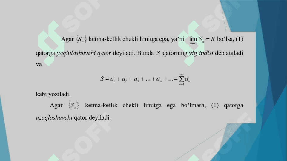 Sonli qatorlar 5