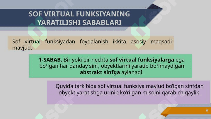 Abstrakt sinflar 6