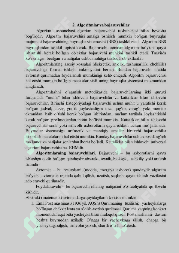 ALGORITM VA UNING TURLARI 4