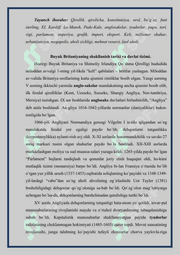 Buyuk Britaniya tarixi 3