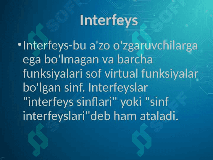 C++da interfeys tushunchasi 4