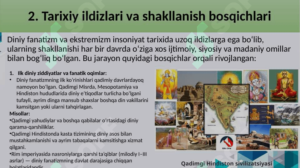 Diniy aqidaparastlik(fanatizm), ekstremizm paydo bolishining ijtimoiy tarixiy zaminlari va rivojlanishi 7