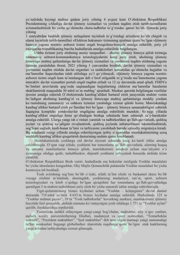 O`zbekiston Respublikasidagi ijtimoiy o`zgarishlar. 7