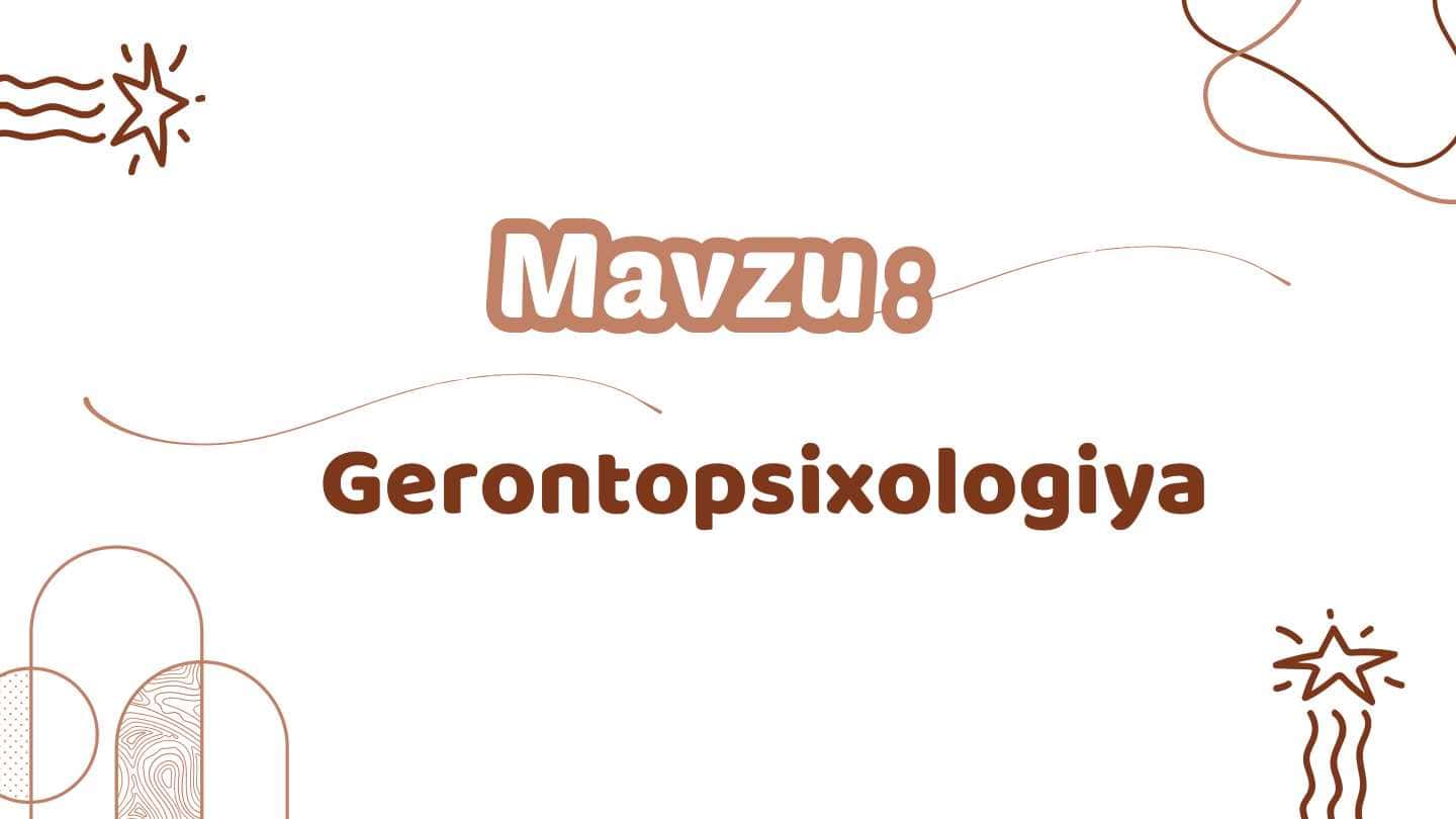 Gerontopsixologiya