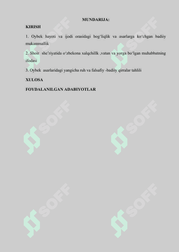 Oybek lirikasi 2