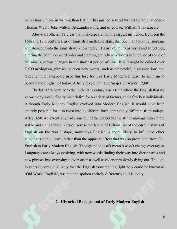 Influence on the development of Early Modern English 8