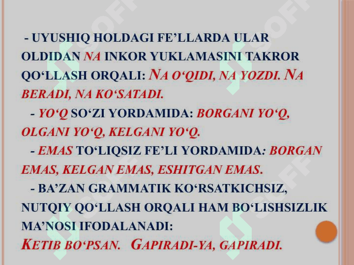 Fe’l so‘z turkumi  mavzusi yuzasidan amaliy mashg‘ulot 8