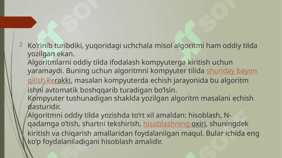 Algoritmni tasvirlash usullari 6