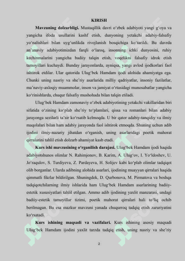 ULUG‘BEK HAMDAM ASARLARI TAHLILI 2