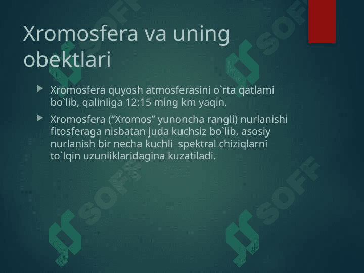 quyosh xromosferasini o`rganish 2