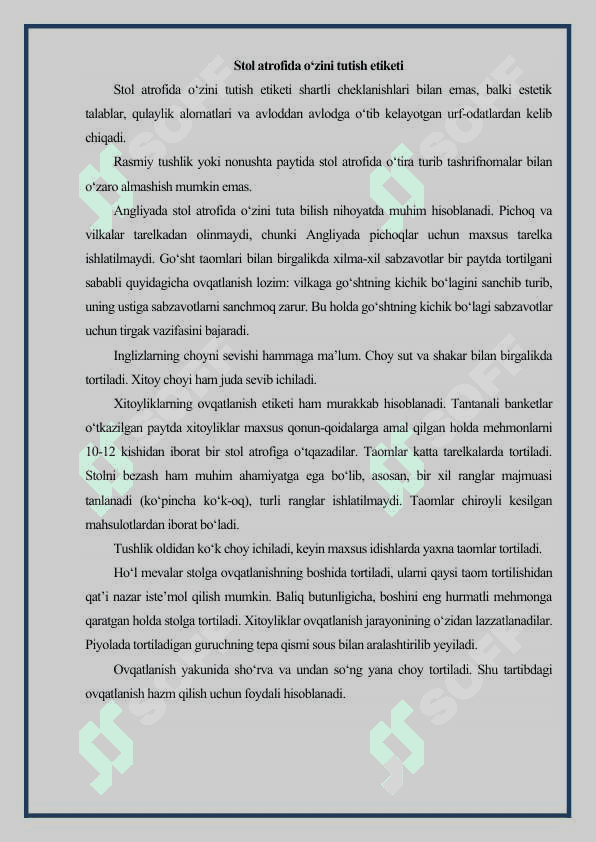 Diplomatik etiket. Diplomatik etiketda kiyinish madaniyati va qoidalari 8