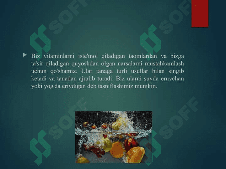 Suvda va yog’da eruvchi vitaminlar 2