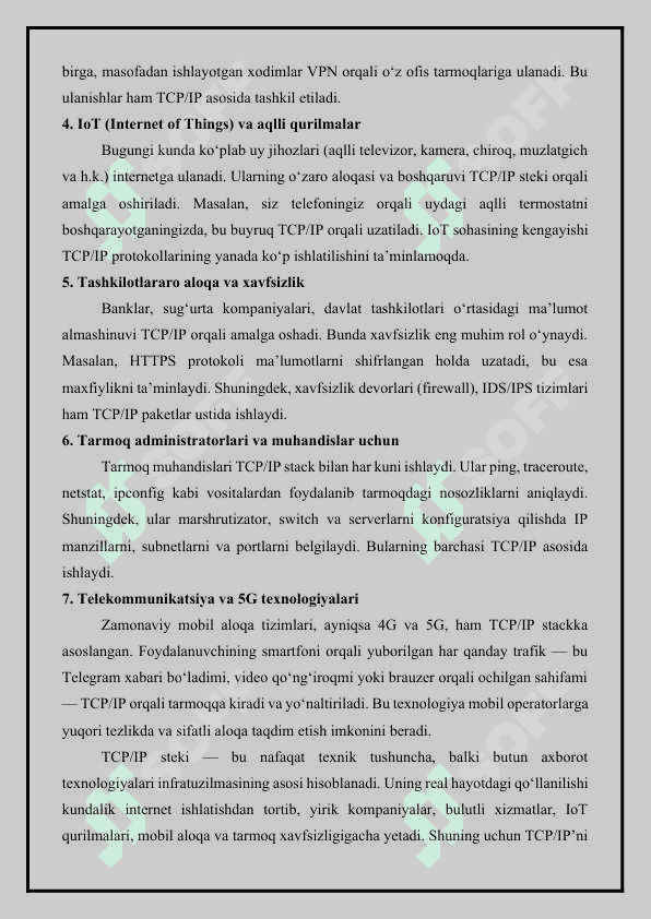 TCP/IP protokollar steki. 8