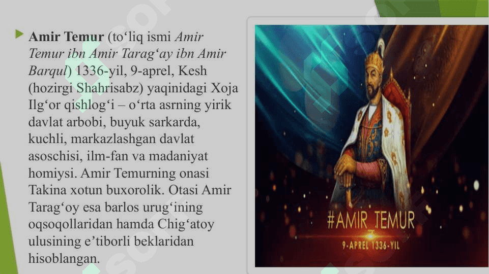 Amir Temur buyuk davlat arbobi 2