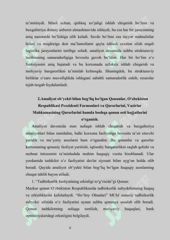 amaliyot hisoboti   Ho‘ltoy Olmalari MChJ amaliyot hisobot bitiruv oldi 6