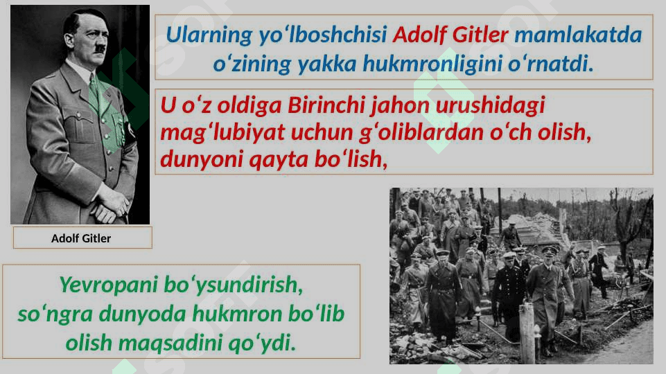 Ikkinchi Jahon urushi arafasidagi xalqaro munosabatlar. Ikkinchi jahon urushi. 8
