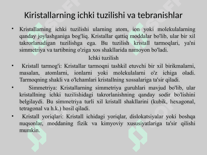 Kristall panjara tebranishi 4