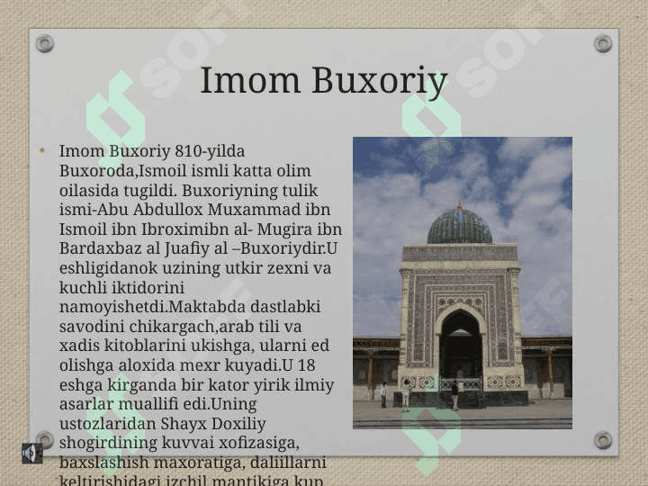 Al Buxoriyning “«Al- adab al –mufrad» asari” 2