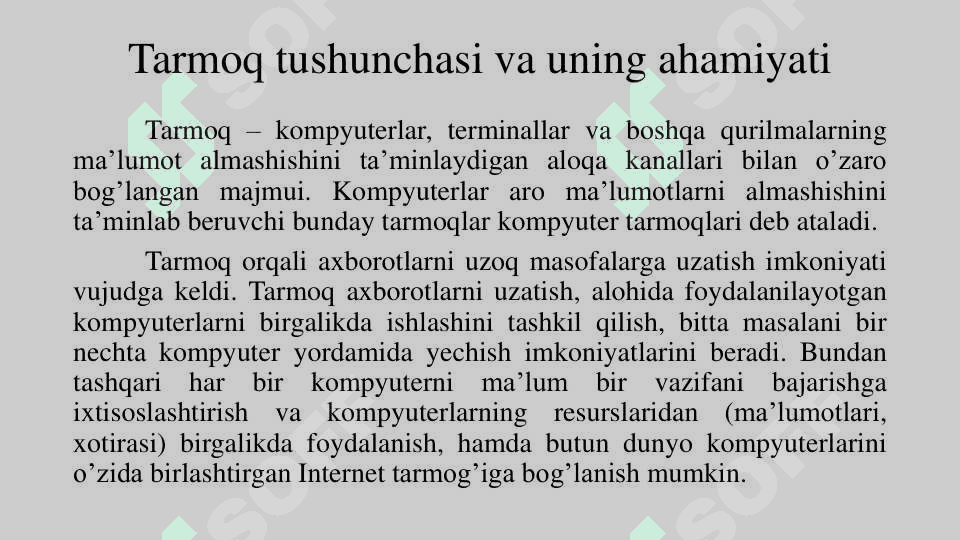 Internet tarmog’ida ishlash ko’nikmalari 2