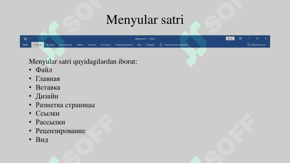 Microsoft word dasturi bilan ishlash 5