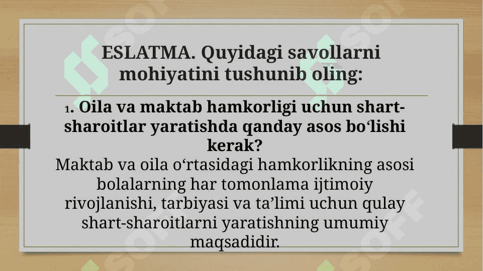 Maktab va oila integratsiyasi 8