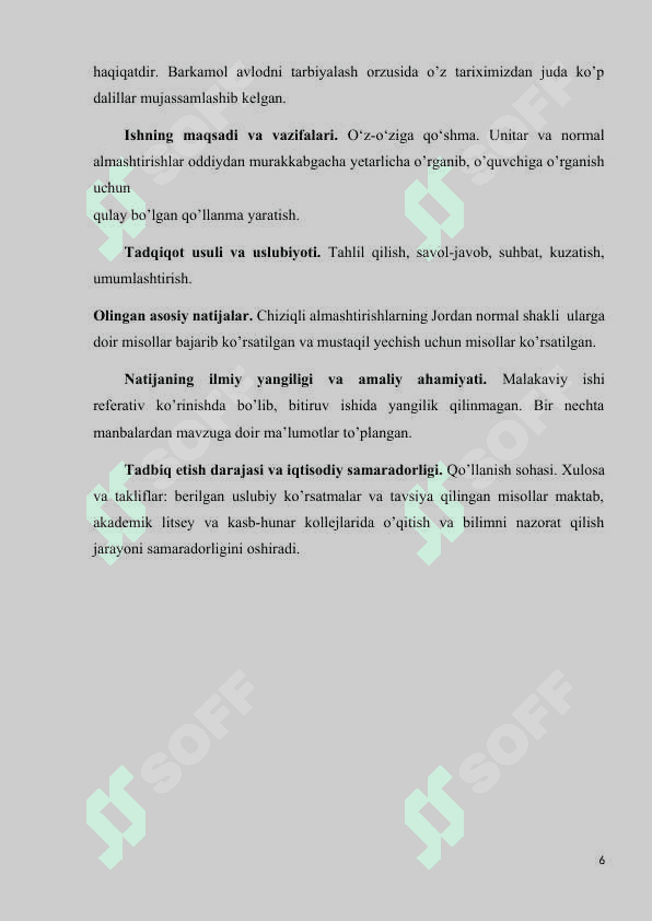 Chiziqli almashtirishlar Jordan normal shakli 7