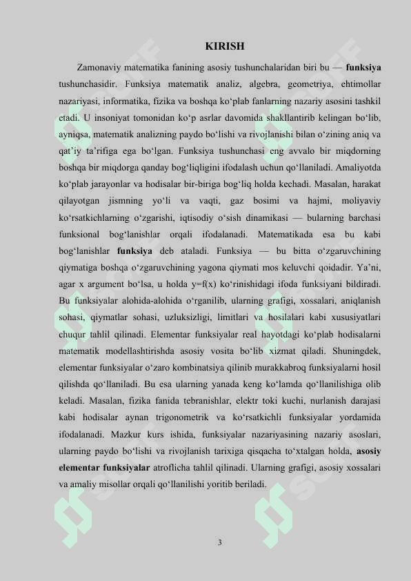 Funksiya tushunchasi.Asosiy elementar funksiyalar 3