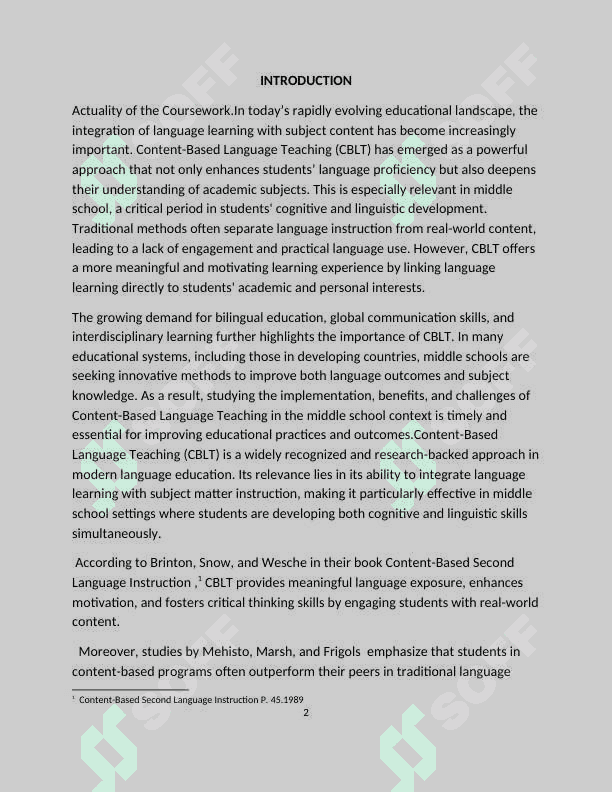 CONTENT BASED LANGUAGE TEACHING AND ITS USE IN MIDDLE SCHOOL 3