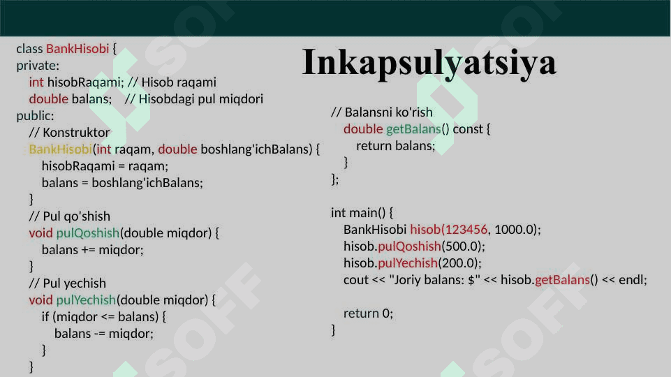 Inkapsulyatsiya va merosxo'rlik 6