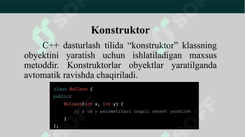 Konstruktorlar va destruktorlar 3