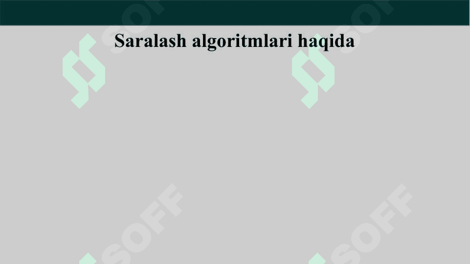 Murakkab saralash algoritmlari 3