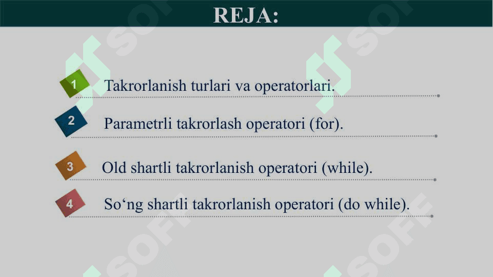 Takrorlanish operatorlari 2