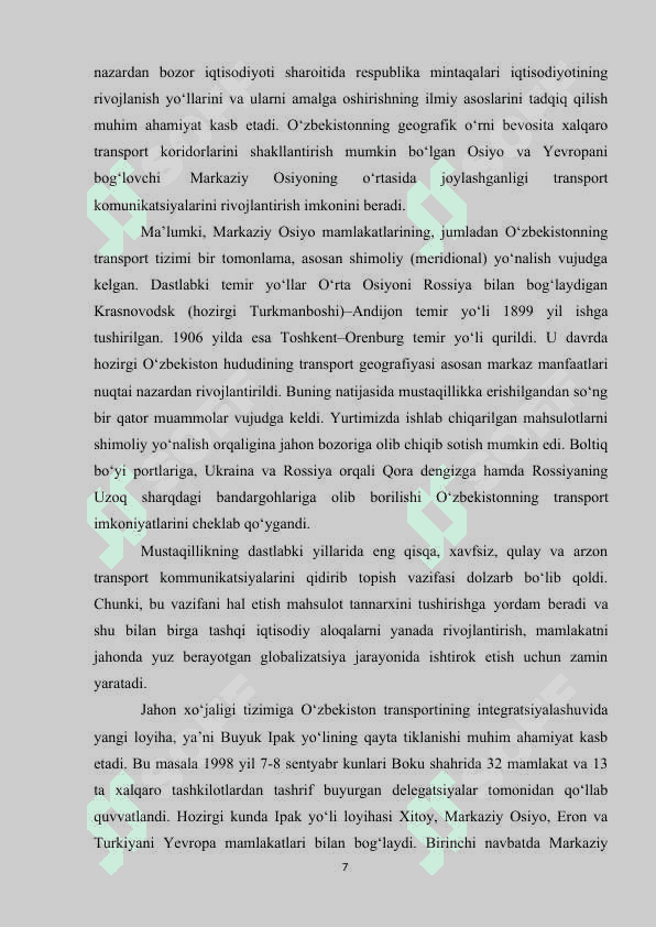 Transport geografiyasi 7