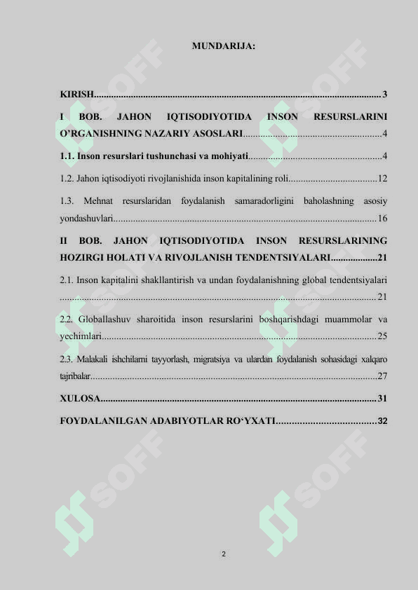 Jahon iqtisodiyotida inson resurslari 2
